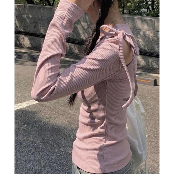 tシャツ アンバルショルダーリボンTシャツ レディース