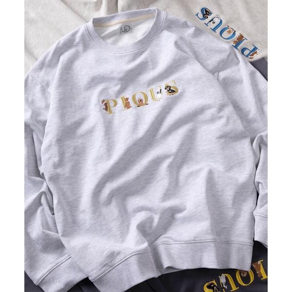 トレーナー スウェット 「84」DOG＆CATラメロゴ刺繍 スウェット/トレーナー/ ハーフパンツ付...