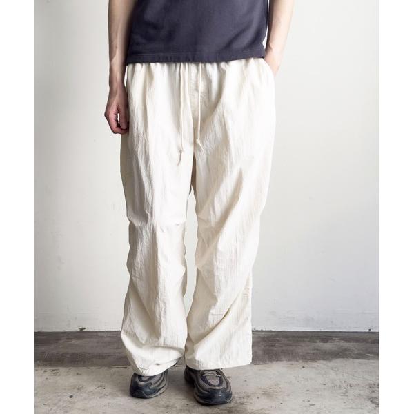 カーゴパンツ COMMONWARE:ナイロンワッシャーパラシュートパンツ レディース メンズ