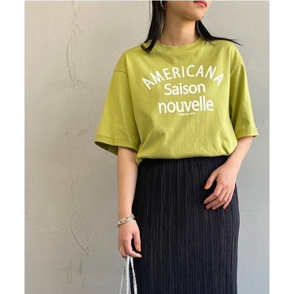 「AMERICANA」 半袖Tシャツ ONE SIZE ライトグリーン レディース