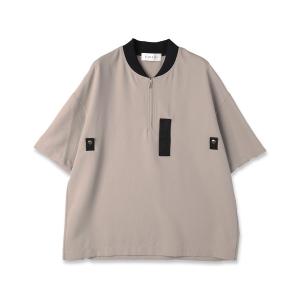 tシャツ Tシャツ メンズ 24-SS-027 / Chambray Twill Half Zip MA-1 Short Sleeve Pullove