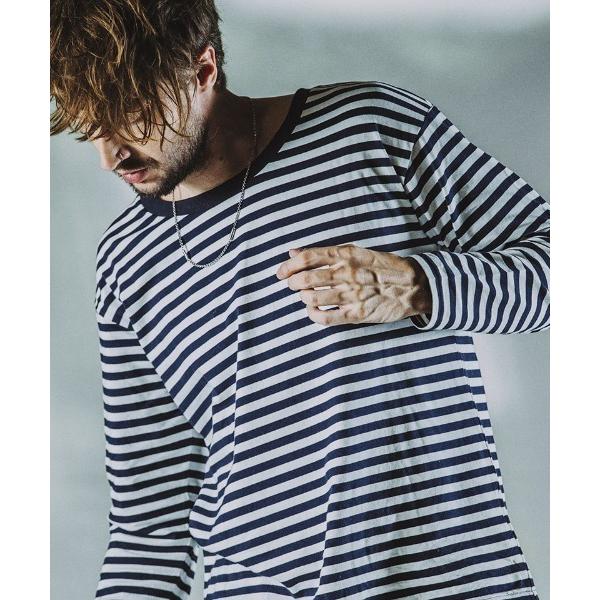 tシャツ mlt4593- ボーダーU-NロンT カットソー メンズ