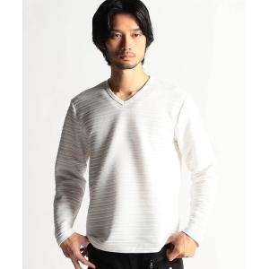 メンズ tシャツ Tシャツ タックボーダーカノコ・リンクスチェックVネックプルオーバ―｜zozo