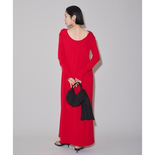 ワンピース 2way Uneck rib long dress/2way Uネックリブロングドレス