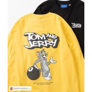 tシャツ Tシャツ メンズ 「TOM＆JERRY/トムとジェリー」ワンポイント＆バックBIGキャラクタープリント 8ボールデザイン ビッグシルエット長｜ZOZOTOWN Yahoo!店