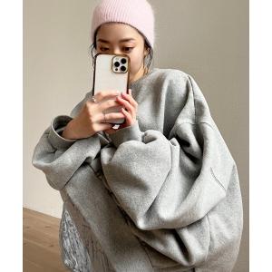 アメリカーナ 日本製ニット ドッキング フルジップ スウェット チャコールグレー アメリカーナ 日本製 ニット ドッキング フルジップアップ