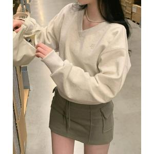 トレーナー スウェット 「BELLIDE MADE」 パステルVネッククロップドスウェット レディース