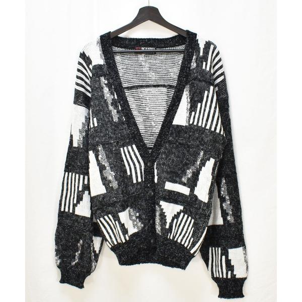 カーディガン 「ヴィンテージ古着」80-90's SCANDIA デザインニットカーディガン USA...