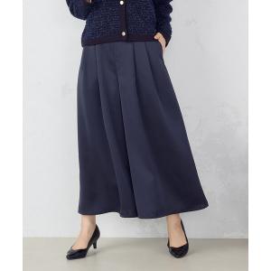 パンツ ポリエステルサテン　ガウチョパンツ レディース