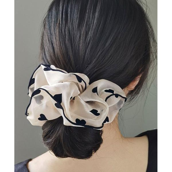 シュシュ ハート柄 シュシュ