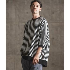 メンズ tシャツ Tシャツ mt8792- Ripple knitting border Dolman sleeve T-shirt Tシャツ｜zozo