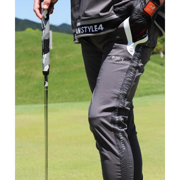 チノパン (RM)「LUXE/R GOLF」メッシュ ＆ ロゴ ライン イージー ジョガーパンツ メ...