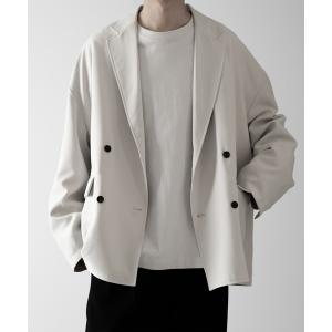 Loose Double Breasted Jacket ジャケット セール】Striped Double-Breasted Jacket /ストライプダブルブレスト