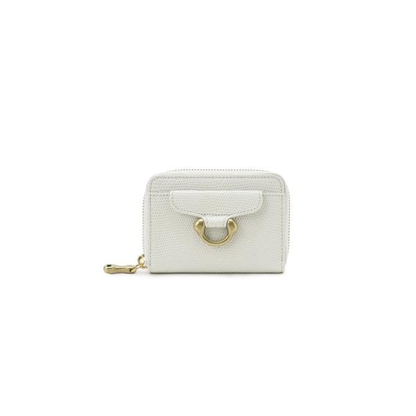 財布 アノー ラウンドジップカードケースリザード レディース