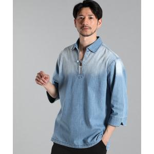 シャツ ブラウス メンズ 7分袖 デニム スキッパーシャツ｜ZOZOTOWN Yahoo!店