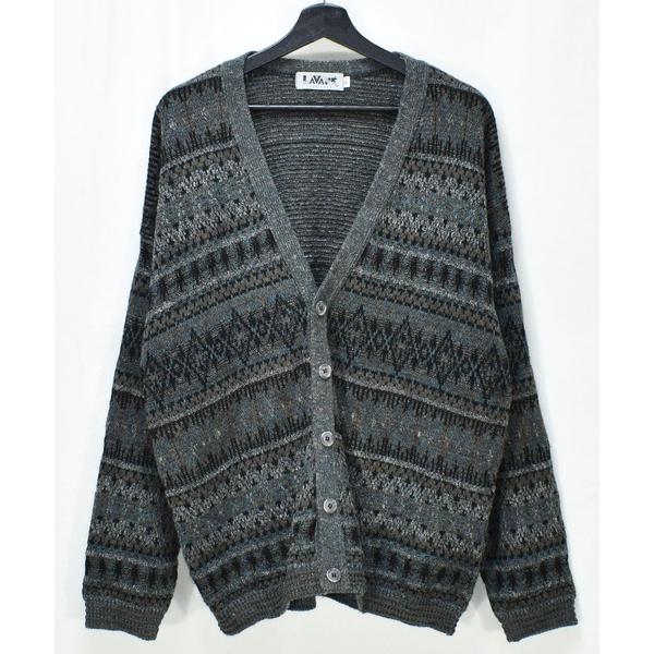 カーディガン 「ヴィンテージ古着」90's LAVANE デザインアクリルニットカーディガン USA...