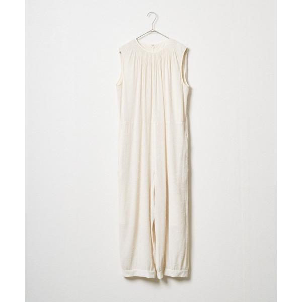 オールインワン 楊柳ドビードットオールインワン レディース