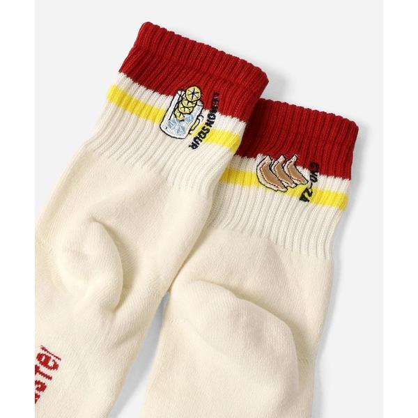 靴下 ハッピー刺繍コンビソックス メンズ レディース