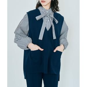 ベスト ジレ もっちもちの触り心地がやみつき。「mochiz」全方向 ストレッチ 深Vネック ベスト レディース