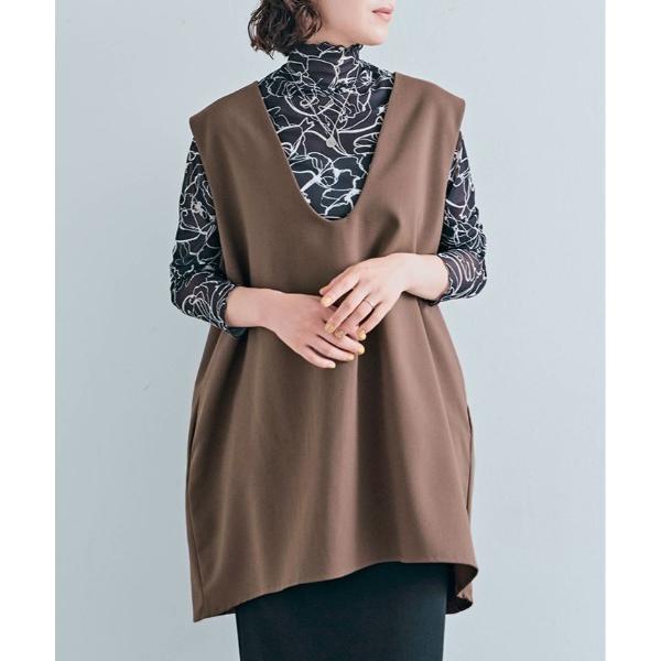 ベスト ジレ 深V セミフレア ベスト レディース