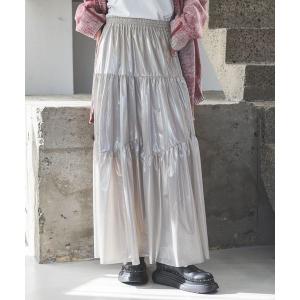スカート 「選べる着丈」グリッターキリカエギャザースカート/102680 レディース