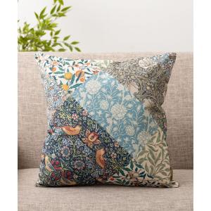 クッション クッションカバー 動物とウィリアムモリス柄 両面デザイン リネン素材 Jubilee クッションカバー