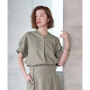 ブラウス シャツ リネンライクワイドスリーブスキ...の商品画像