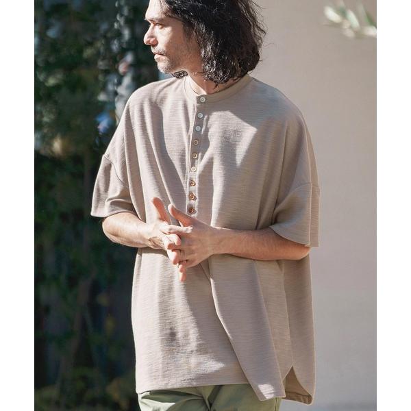 tシャツ mt8799- Gradation Button Henley Neck Short Sl...