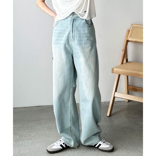 ジーンズ デニム デニムパンツ 美脚魅せバレルレッグカーブデニムパンツ レディース