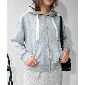 パーカー スフレダンボールジップパーカー  セットアップ対応アイテム レディース