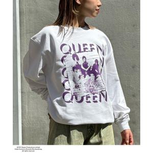 スウェット 「ユニセックス」「QUEEN/クイーン」ビッグロゴヴィンテージ加工ロックスウェット レディース メンズ