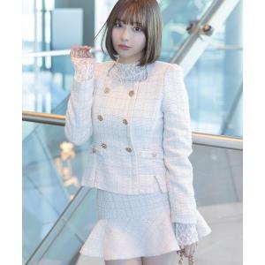 ジャケット ノーカラージャケット ツイードスクエアネックジャケット レディース