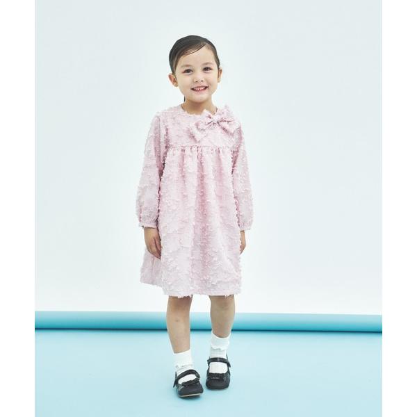 ワンピース フサフサジャガードワンピース キッズ 子供服 女の子