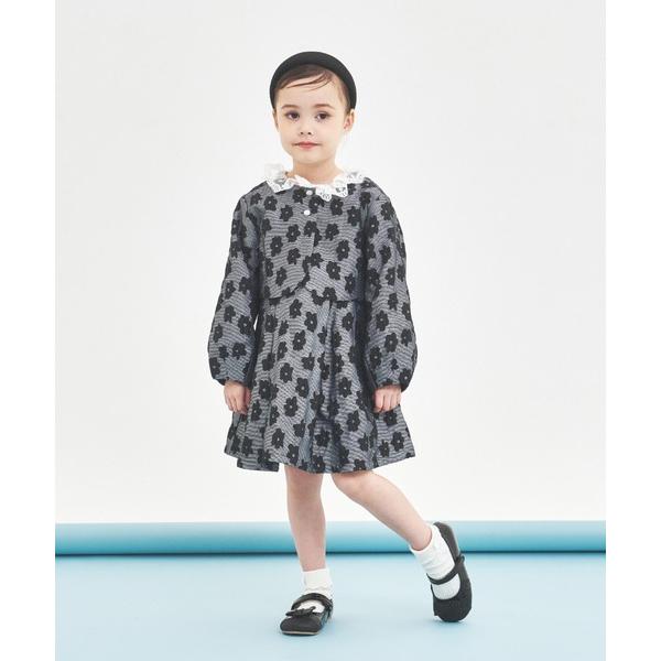 フォーマル 発表会 卒園式 入学式 フラワーふくれジャガードジャンパースカート キッズ 子供服 女の...