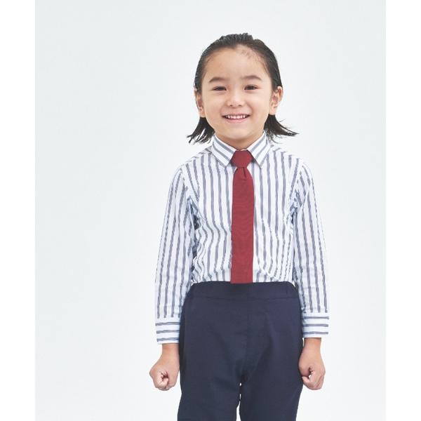 ブラウス シャツ トリプルストライプネクタイ付シャツ キッズ 子供服 女の子