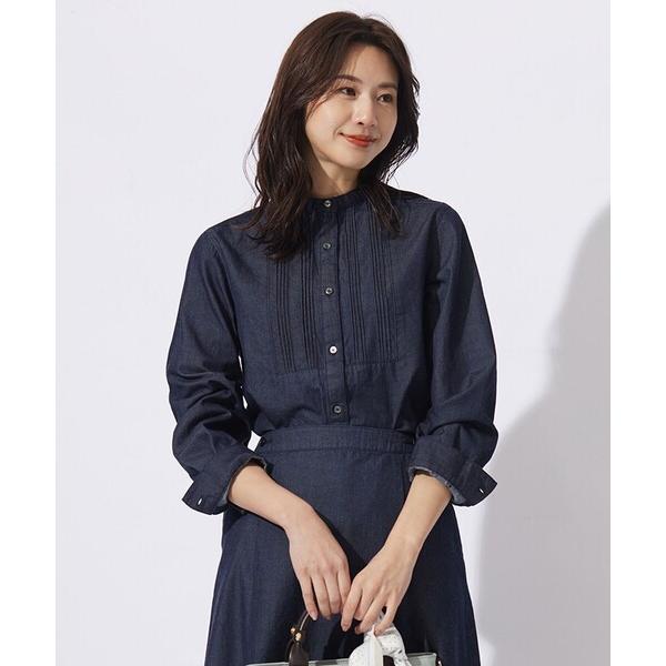 ブラウス シャツ 「洗える・セットアップ対応」5ozバージラコンパクト ピンタック ブラウス レディ...