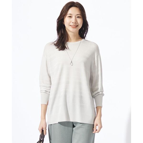 ニット セーター 「WEB限定カラーあり・洗える」SILKY RAYON STRETCH ボーダー ...