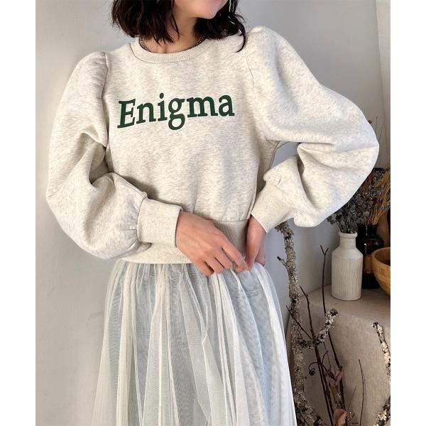 トレーナー スウェット ロゴプリントショート丈裏起毛トップス レディース