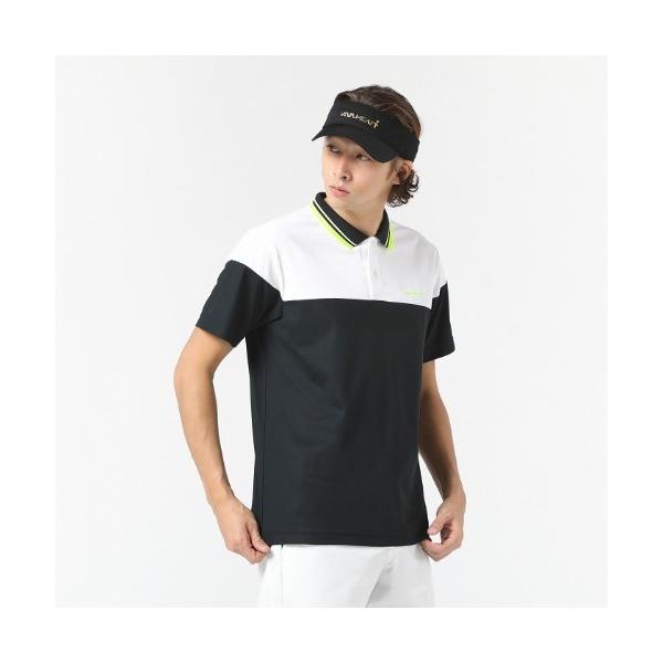 シャツ 「VIVA HEART/GOLF」アイスタッチカノコカラーブロック半袖ポロ メンズ