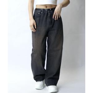 ジーンズ 「D-LAND」ボタンフライ リジットデニム バギーパンツ