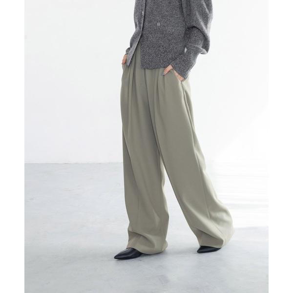 スラックス パンツ カルゼダブルタックワイドパンツ 102216 レディース