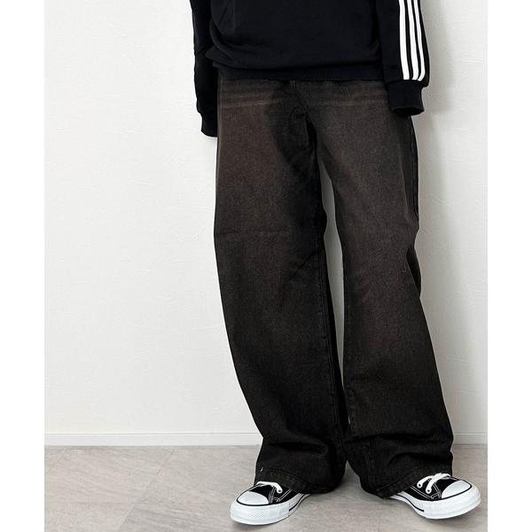 ワイドパンツ ジーンズ 12oz デニム オーバーダイバギーパンツ レディース メンズ メンズ レデ...