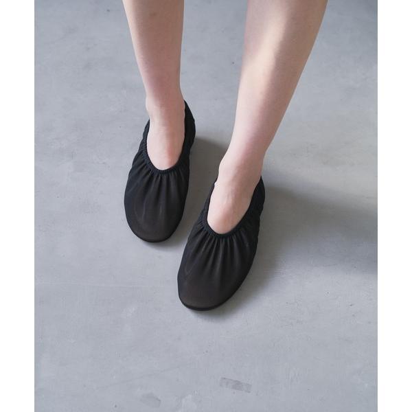 バレエシューズ パンプス 「quartierglam 」メッシュギャザーバレエシューズ