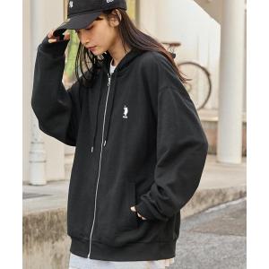 メンズ パーカー U.S. POLO ASSN. /ユーエスポロアッスン 別注 ワンポイント刺繍ロゴ オーバーサイズ 裏毛ジップパーカー｜zozo