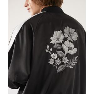 スカジャン メンズ ヴィンテージライクサテンフラワー刺繍トラックスカジャン EMMA CLOTHES 2024SS