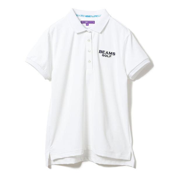 「BEAMS GOLF」 半袖ポロシャツ LARGE ホワイト レディース