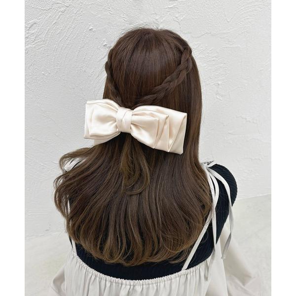 ヘアクリップ レディース 「apres jour×ARIAZ」サテン風ビッグリボンヘアバレッタ