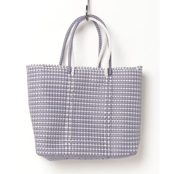 トートバッグ 「Moon Bird/ムーンバード」手編みのメルカドバッグ(M)ギンガムチェック レデ...