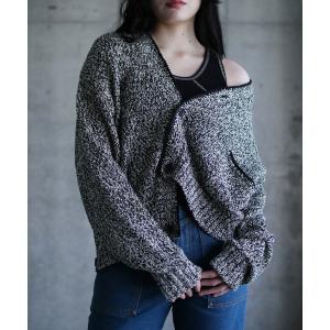 カーディガン レディース MIXED YARN CARDIGAN