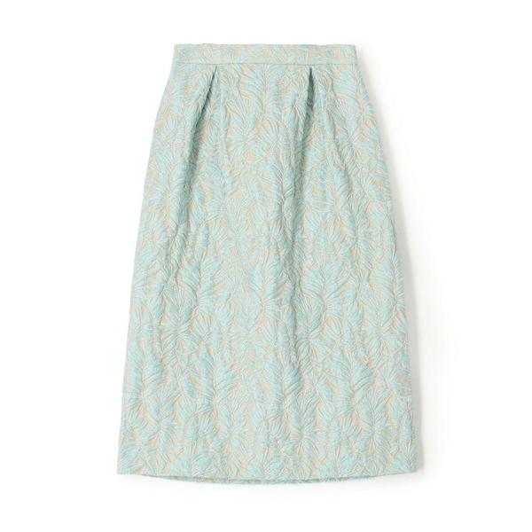 スカート リーフジャカード ミディスカート
